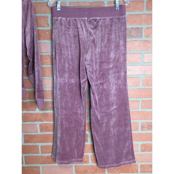 New York & Company Y2K Velour Hooded Full Zip Jacket Straight Leg Pants Track Su - Picture 6 of 12